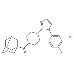 (1R,3s)-adamantan-1-yl(4-(1-(p-tolyl)-1H-imidazol-2-yl)piperazin-1-yl)methanone hydrochloride结构式