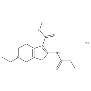 Methyl 6-ethyl-2-propionamido-4,5,6,7-tetrahydrothieno[2,3-c]pyridine-3-carboxylate hydrochloride结构式