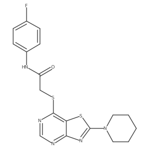 N-(4-fluorophenyl)-2-((2-(piperidin-1-yl)thiazolo[4,5-d]pyrimidin-7-yl)thio)acetamide Structure