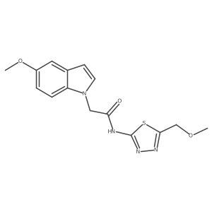 2-(5-methoxy-1H-indol-1-yl)-N-[(2E)-5-(methoxymethyl)-1,3,4-thiadiazol-2(3H)-ylidene]acetamide Structure