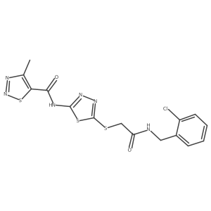 N-(5-((2-((2-chlorobenzyl)amino)-2-oxoethyl)thio)-1,3,4-thiadiazol-2-yl)-4-methyl-1,2,3-thiadiazole-5-carboxamide Structure
