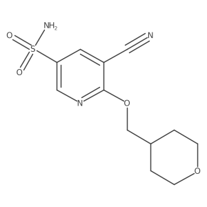 5-Cyano-6-[(tetrahydro-2h-pyran-4-yl)methoxy]-3-pyridinesulfonamide结构式
