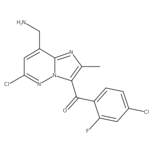 (8-(Aminomethyl)-6-chloro-2-methylimidazo[1,2-b]pyridazin-3-yl)(4-chloro-2-fluorophenyl)methanone Structure
