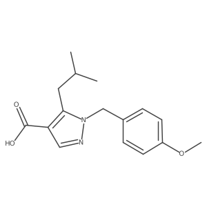1-[(4-Methoxyphenyl)methyl]-5-(2-methylpropyl)pyrazole-4-carboxylic acid结构式