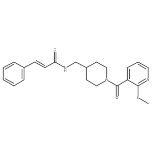N-((1-(2-(methylthio)nicotinoyl)piperidin-4-yl)methyl)cinnamamide结构式