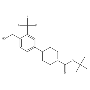 4-(4-Hydroxymethyl-3-trifluoromethyl-phenyl)-piperidine-1-carboxylic acid tert-butyl ester结构式