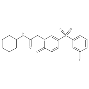 N-cyclohexyl-2-(3-((3-fluorophenyl)sulfonyl)-6-oxopyridazin-1(6H)-yl)acetamide结构式