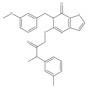 2-{[3-(3-methoxybenzyl)-4-oxo-3,4-dihydrothieno[3,2-d]pyrimidin-2-yl]sulfanyl}-N-methyl-N-(3-methylphenyl)acetamide结构式