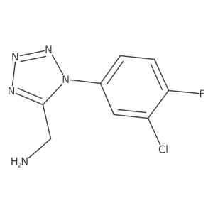 [1-(3-chloro-4-fluorophenyl)-1H-1,2,3,4-tetrazol-5-yl]methanamine Structure