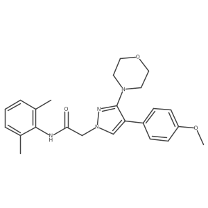 N-(2,6-dimethylphenyl)-2-(4-(4-methoxyphenyl)-3-morpholino-1H-pyrazol-1-yl)acetamide结构式