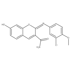 (2Z)-2-[(3-chloro-4-methoxyphenyl)imino]-7-hydroxy-2H-chromene-3-carboxamide结构式