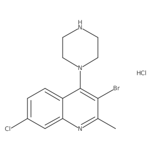3-Bromo-7-chloro-2-methyl-4-(piperazin-1-yl)quinoline hydrochloride Structure