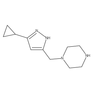 1-((3-Cyclopropyl-1H-pyrazol-5-yl)methyl)piperazine Structure