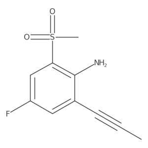 4-Fluoro-2-(methylsulfonyl)-6-(prop-1-ynyl)benzenamine结构式