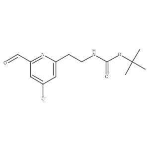 Tert-butyl 2-(4-chloro-6-formylpyridin-2-YL)ethylcarbamate结构式