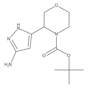 tert-butyl 3-(3-amino-1H-pyrazol-5-yl)morpholine-4-carboxylate结构式