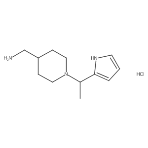 (1-(1-(1H-pyrrol-2-yl)ethyl)piperidin-4-yl)methanamine hydrochloride结构式