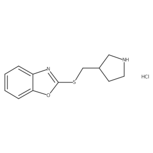 2-((Pyrrolidin-3-ylmethyl)thio)benzo[d]oxazole hydrochloride结构式