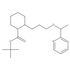 tert-Butyl 2-(3-(1-(pyridin-2-yl)ethoxy)propyl)piperidine-1-carboxylate结构式