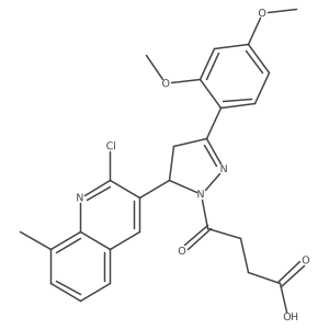 4-[5-(2-chloro-8-methylquinolin-3-yl)-3-(2,4-dimethoxyphenyl)-4,5-dihydro-1H-pyrazol-1-yl]-4-oxobutanoic acid Structure