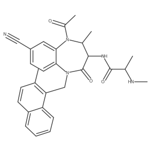 (S)-N-((3S,4S)-5-acetyl-7-cyano-4-Methyl-1-((2-Methylnaphthalen-1-yl)Methyl)-2-oxo-2,3,4,5-tetrahydro-1H-benzo[b][1,4]diazepin-3-yl)-2-(MethylaMino)propanaMide Structure