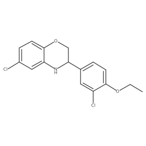 6-Chloro-3-(3-chloro-4-ethoxyphenyl)-3,4-dihydro-2H-benzo[b][1,4]oxazine结构式