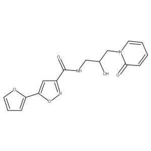 5-(furan-2-yl)-N-(2-hydroxy-3-(2-oxopyridin-1(2H)-yl)propyl)isoxazole-3-carboxamide结构式