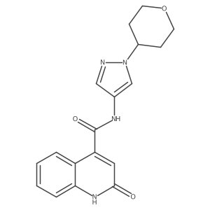 2-hydroxy-N-(1-(tetrahydro-2H-pyran-4-yl)-1H-pyrazol-4-yl)quinoline-4-carboxamide结构式
