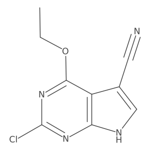 2-Chloro-4-ethoxy-7H-pyrrolo[2,3-d]pyrimidine-5-carbonitrile Structure