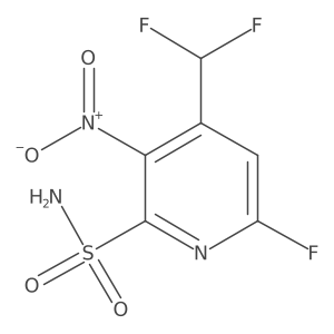 4-(Difluoromethyl)-6-fluoro-3-nitropyridine-2-sulfonamide结构式