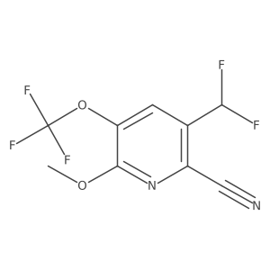 3-(Difluoromethyl)-6-methoxy-5-(trifluoromethoxy)picolinonitrile结构式