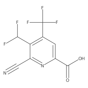 6-Cyano-5-(difluoromethyl)-4-(trifluoromethyl)picolinic acid结构式
