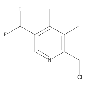 2-(Chloromethyl)-5-(difluoromethyl)-3-iodo-4-methylpyridine结构式