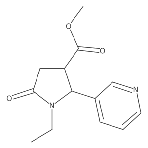 rac-methyl (2R,3R)-1-ethyl-5-oxo-2-(pyridin-3-yl)pyrrolidine-3-carboxylate, trans结构式