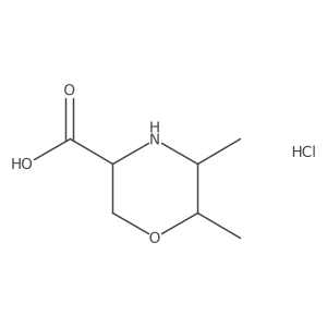 5,6-Dimethylmorpholine-3-carboxylic acid hydrochloride结构式