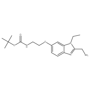N-[2-[[2-(aminomethyl)-1-ethyl-1h-benzimidazol-6-yl]oxy]ethyl]carbamic acid 1,1-dimethylethyl ester结构式