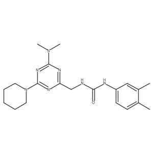 1-((4-(Dimethylamino)-6-(piperidin-1-yl)-1,3,5-triazin-2-yl)methyl)-3-(3,4-dimethylphenyl)urea结构式