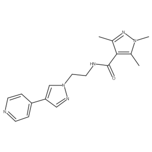 1,3,5-trimethyl-N-{2-[4-(pyridin-4-yl)-1H-pyrazol-1-yl]ethyl}-1H-pyrazole-4-carboxamide Structure