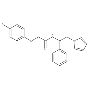 2-((4-fluorophenyl)thio)-N-(1-phenyl-2-(2H-1,2,3-triazol-2-yl)ethyl)acetamide Structure