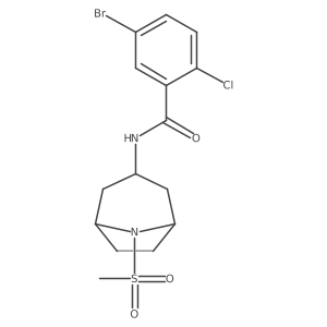 5-bromo-2-chloro-N-(8-(methylsulfonyl)-8-azabicyclo[3.2.1]octan-3-yl)benzamide结构式
