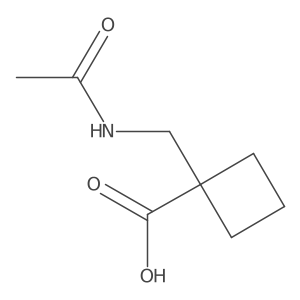 1-(Acetamidomethyl)cyclobutane-1-carboxylic acid结构式