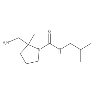 2-(aminomethyl)-2-methyl-N-(2-methylpropyl)pyrrolidine-1-carboxamide结构式