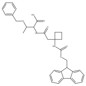 (2R,3S)-3-(benzyloxy)-2-{2-[1-({[(9H-fluoren-9-yl)methoxy]carbonyl}amino)cyclobutyl]acetamido}butanoic acid Structure