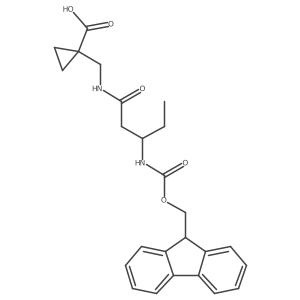 1-{[(3R)-3-({[(9H-fluoren-9-yl)methoxy]carbonyl}amino)pentanamido]methyl}cyclopropane-1-carboxylic acid结构式