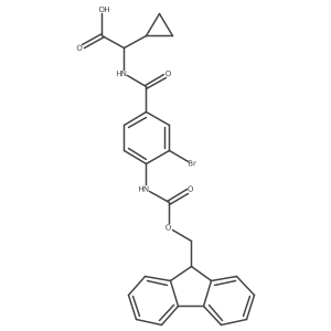 2-{[3-bromo-4-({[(9H-fluoren-9-yl)methoxy]carbonyl}amino)phenyl]formamido}-2-cyclopropylacetic acid Structure
