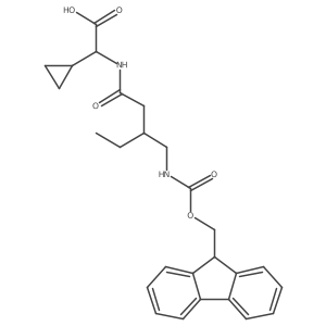 2-cyclopropyl-2-{3-[({[(9H-fluoren-9-yl)methoxy]carbonyl}amino)methyl]pentanamido}acetic acid Structure