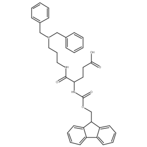 4-{[3-(dibenzylamino)propyl]carbamoyl}-4-({[(9H-fluoren-9-yl)methoxy]carbonyl}amino)butanoic acid结构式