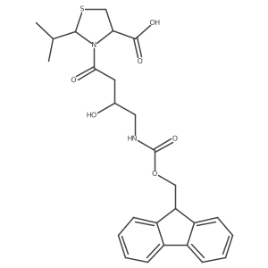 3-[4-({[(9H-fluoren-9-yl)methoxy]carbonyl}amino)-3-hydroxybutanoyl]-2-(propan-2-yl)-1,3-thiazolidine-4-carboxylic acid Structure