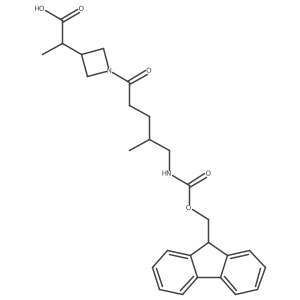 2-{1-[5-({[(9H-fluoren-9-yl)methoxy]carbonyl}amino)-4-methylpentanoyl]azetidin-3-yl}propanoic acid Structure