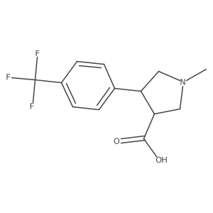 1-Methyl-4-[4-(trifluoromethyl)phenyl]pyrrolidine-3-carboxylic acid结构式